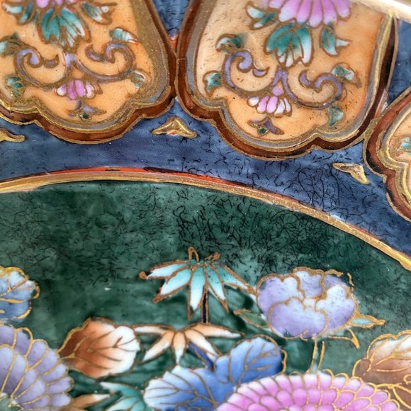 Vintage Ko-Kutani Style Decorative 12” Plate - Hand Painted Bouquet - Rare - Picture 5 of 8